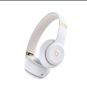 Beats Solo 4 by Dre White and Gold Over-Ear Headphones Wireless Bluetooth